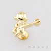 PLAYFUL WHIMSICAL LIL DEVIL  PUSHIN (THREADLESS) 316L SURGICAL STEEL LABRET SET